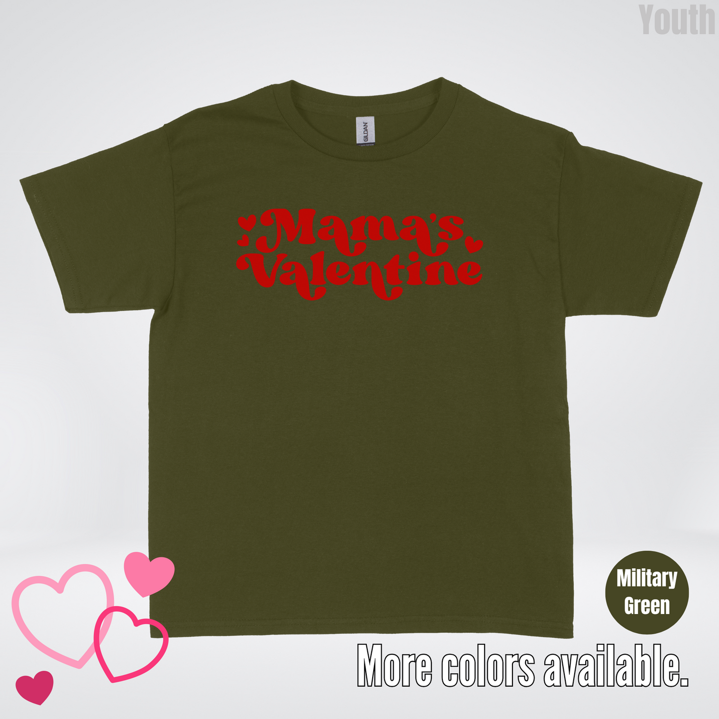 Mamas Valentine Retro Red Design Youth T-Shirt