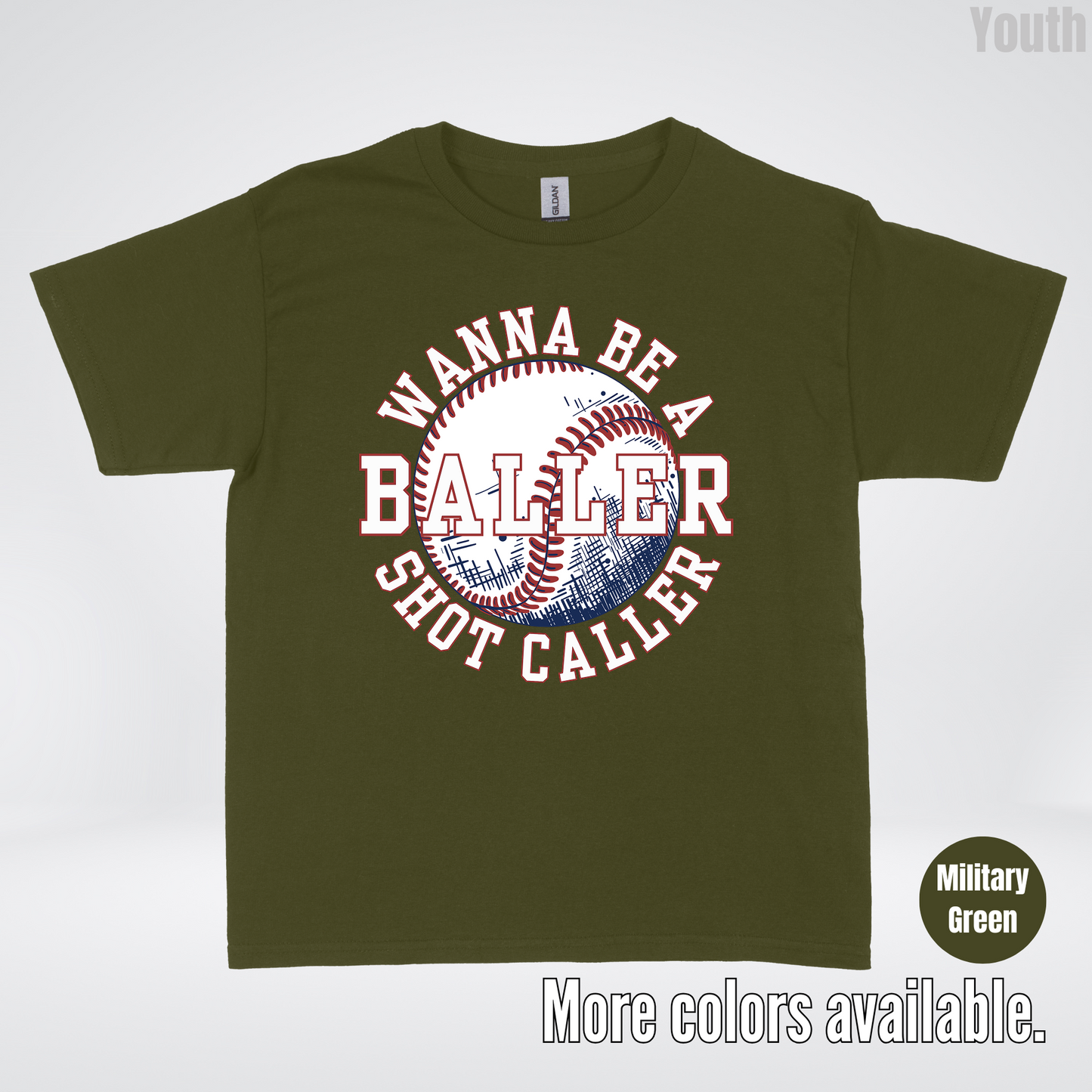 Wanna Be A Baller Shot Caller Youth T-Shirt