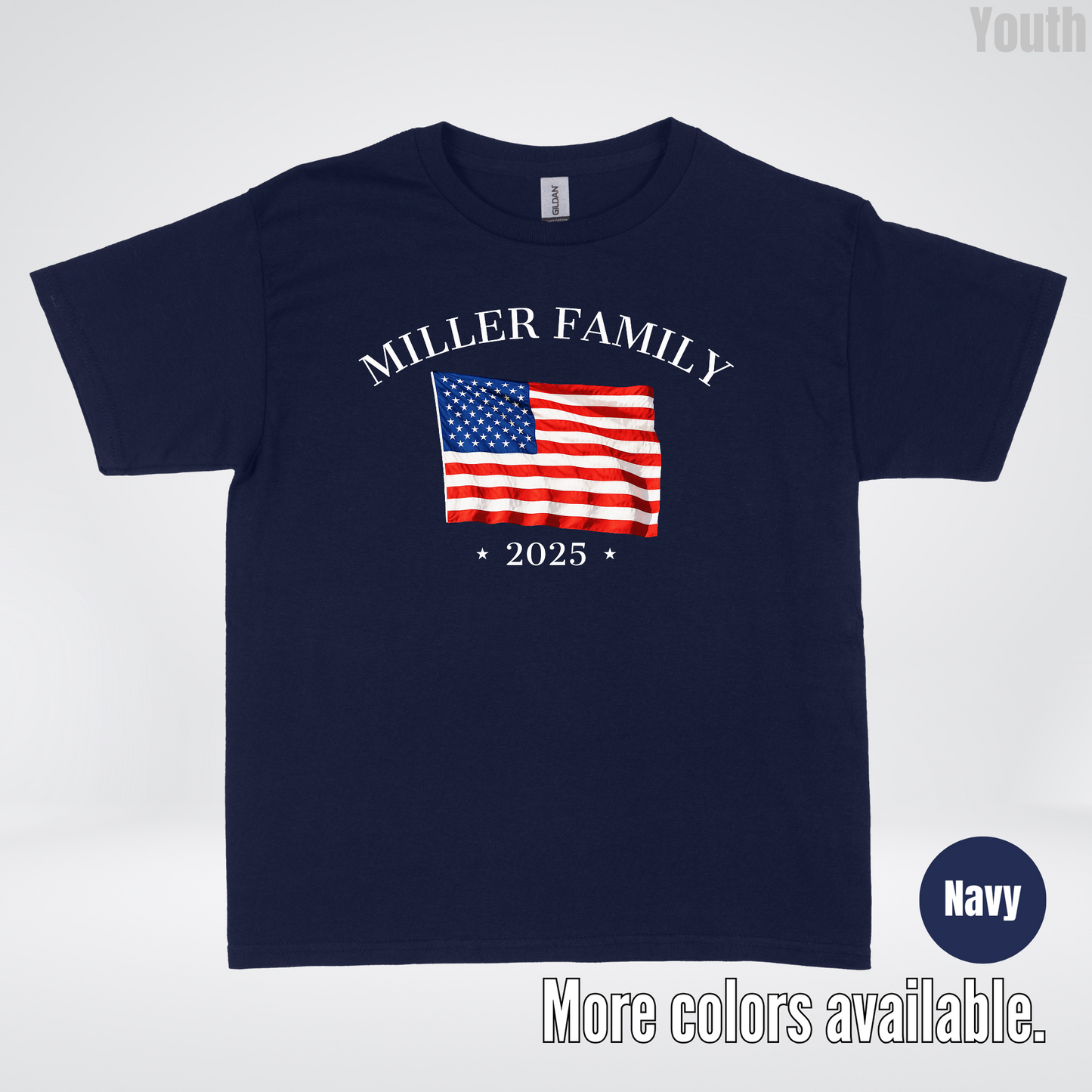 CUSTOM Family Name And Year - 4th Of July - Youth T-Shirt