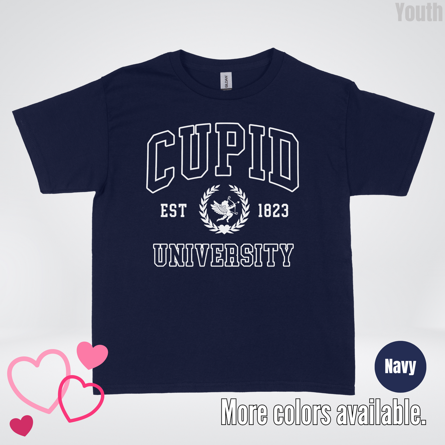 Cupid University Est 1823 White Design Youth T-Shirt