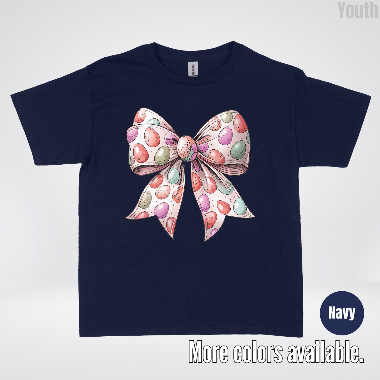 Easter Eggs Coquette Bow Youth T-Shirt