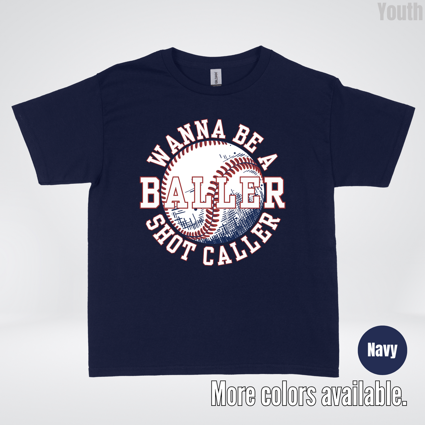 Wanna Be A Baller Shot Caller Youth T-Shirt