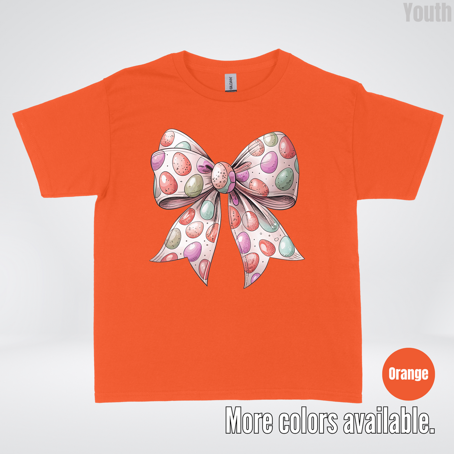 Easter Eggs Coquette Bow Youth T-Shirt