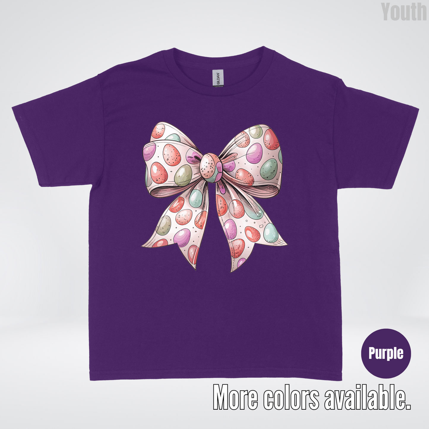 Easter Eggs Coquette Bow Youth T-Shirt