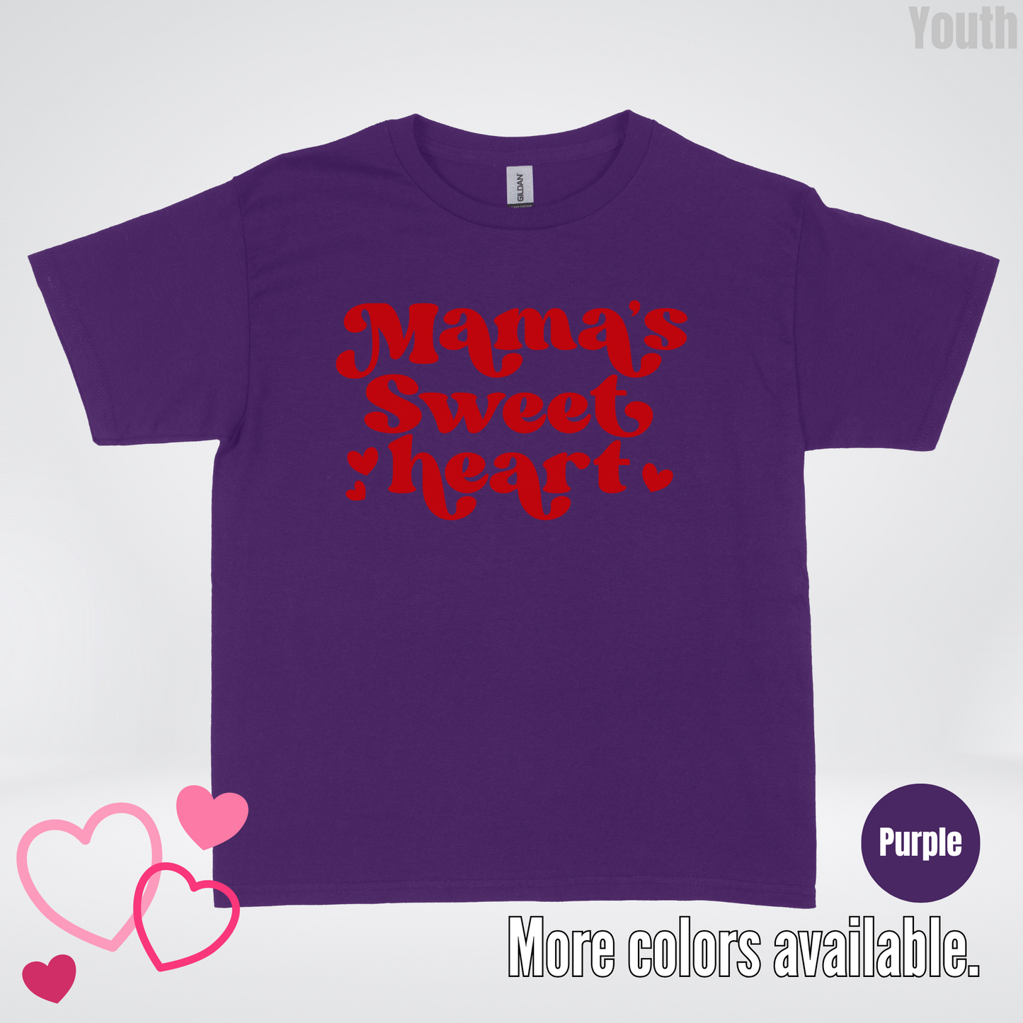 Mama's Sweet Heart Red Design Youth T-Shirt