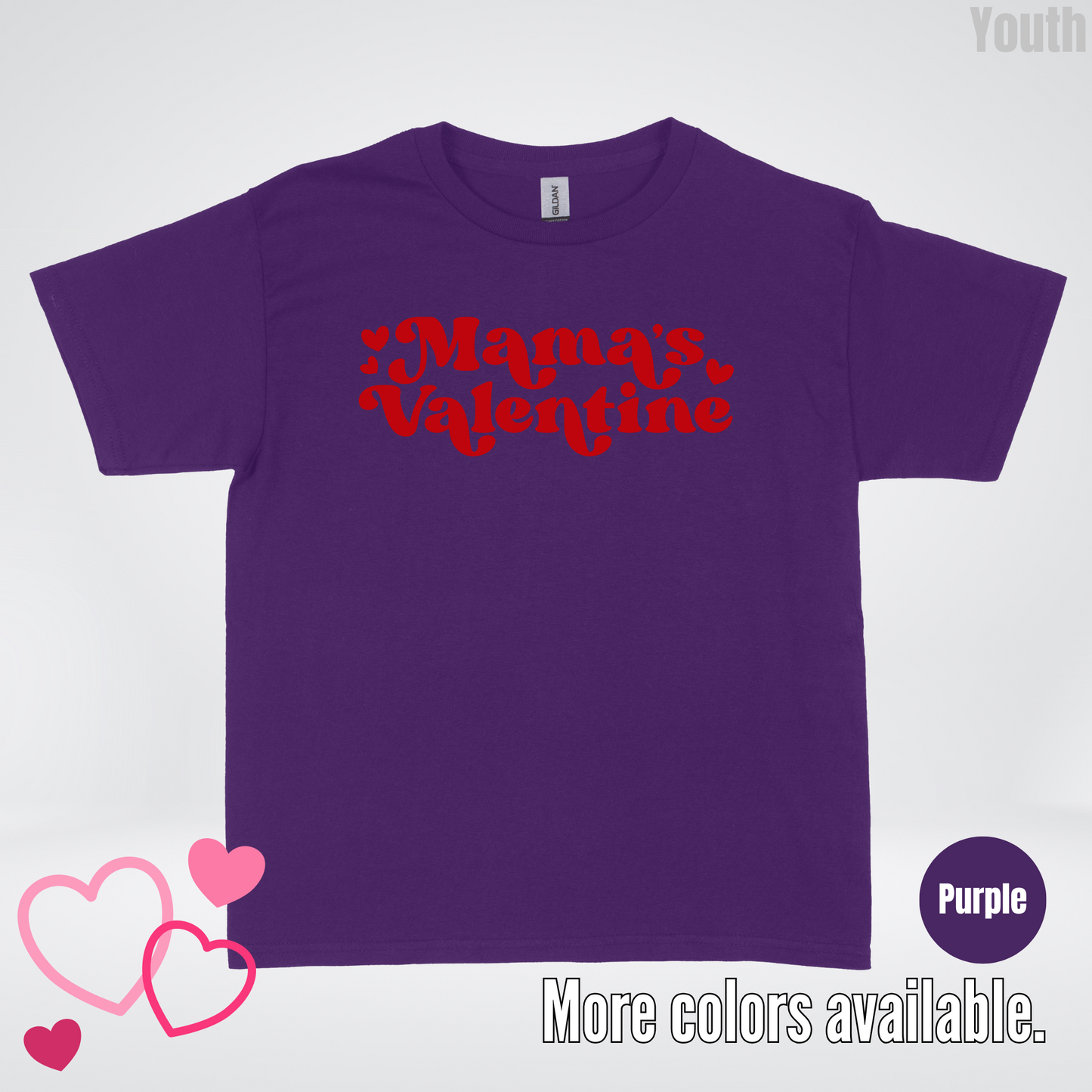 Mamas Valentine Retro Red Design Youth T-Shirt