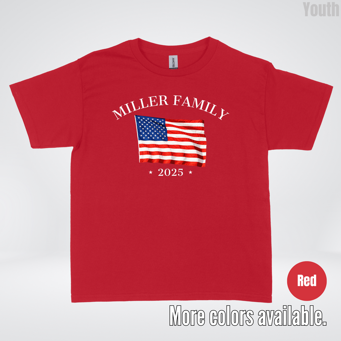 CUSTOM Family Name And Year - 4th Of July - Youth T-Shirt
