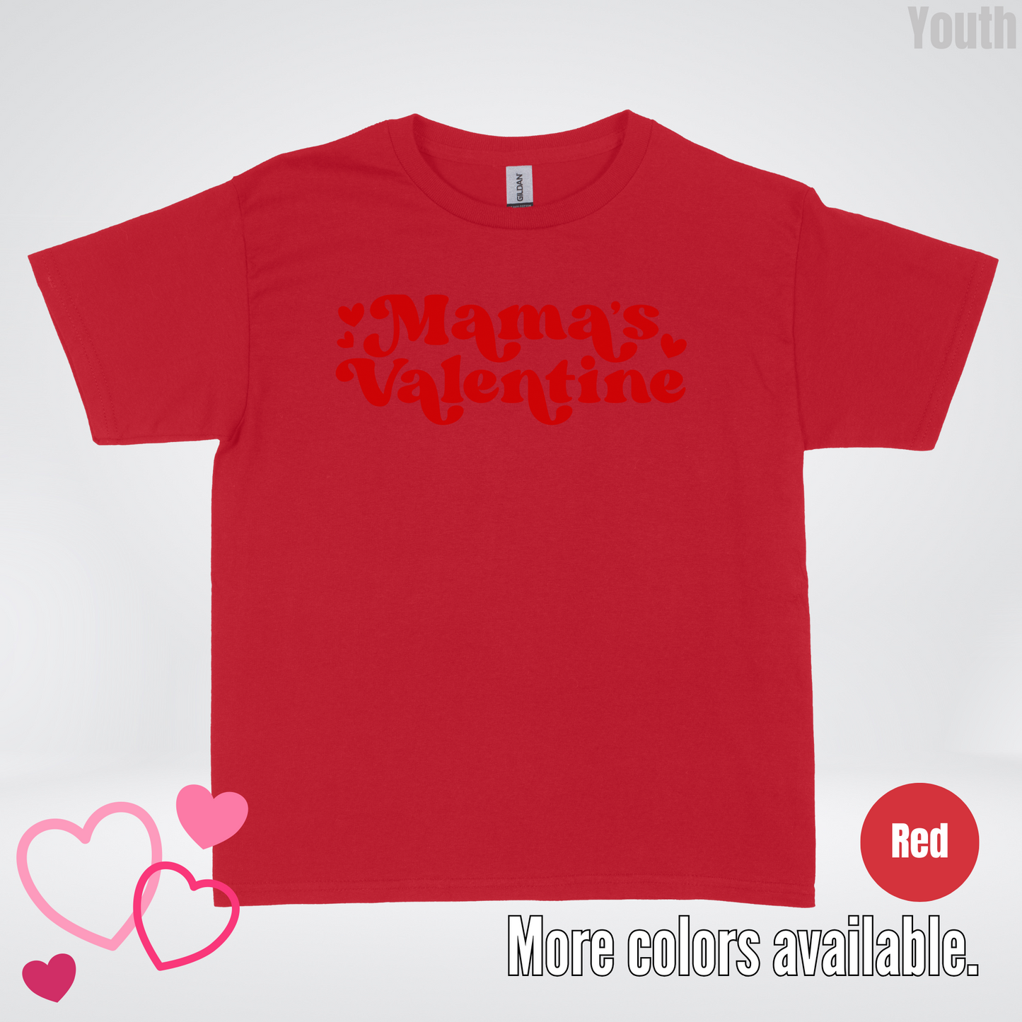 Mamas Valentine Retro Red Design Youth T-Shirt