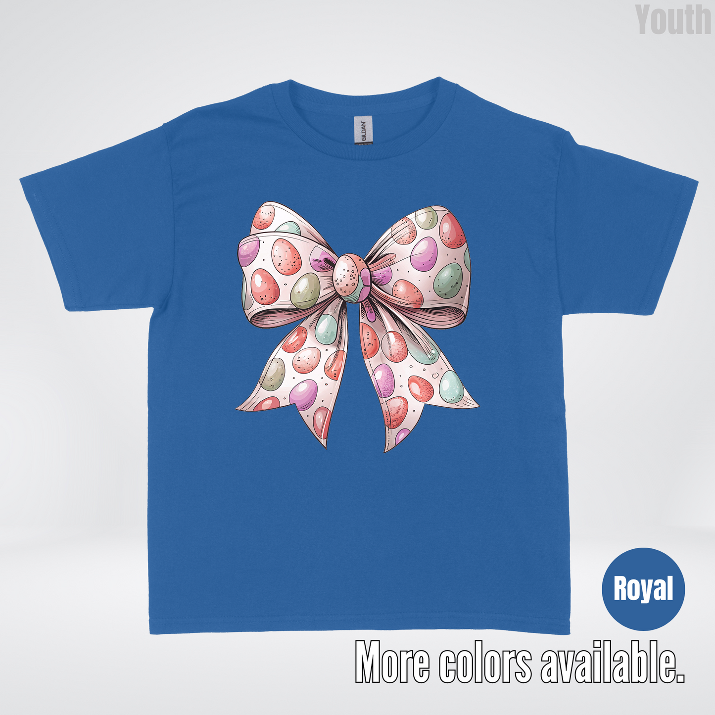 Easter Eggs Coquette Bow Youth T-Shirt