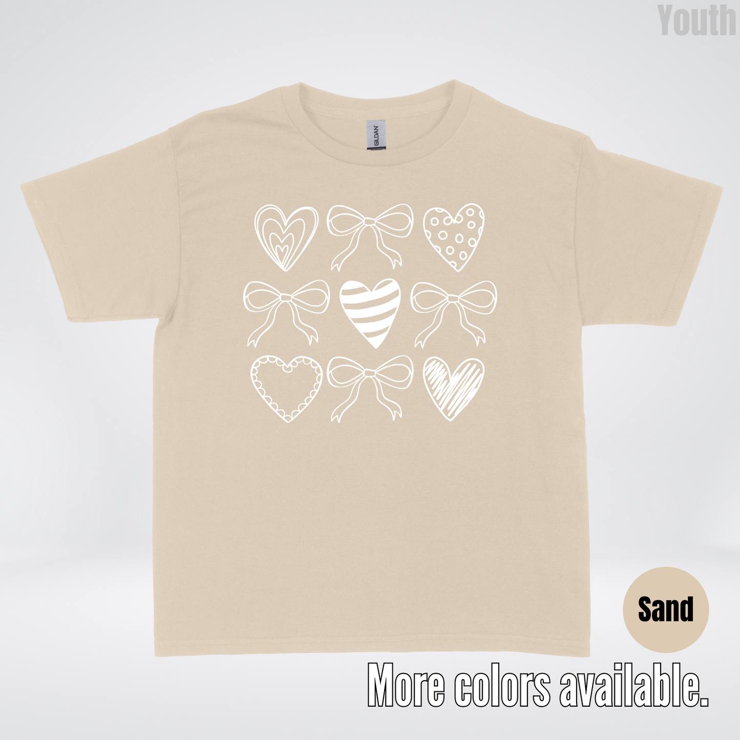 Doodle Coquette Hearts Youth T-Shirt