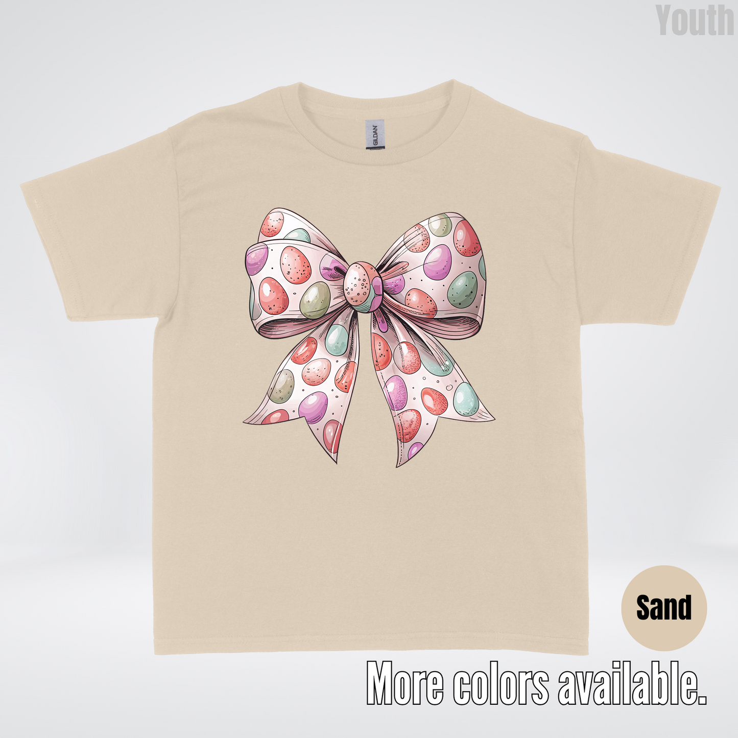 Easter Eggs Coquette Bow Youth T-Shirt