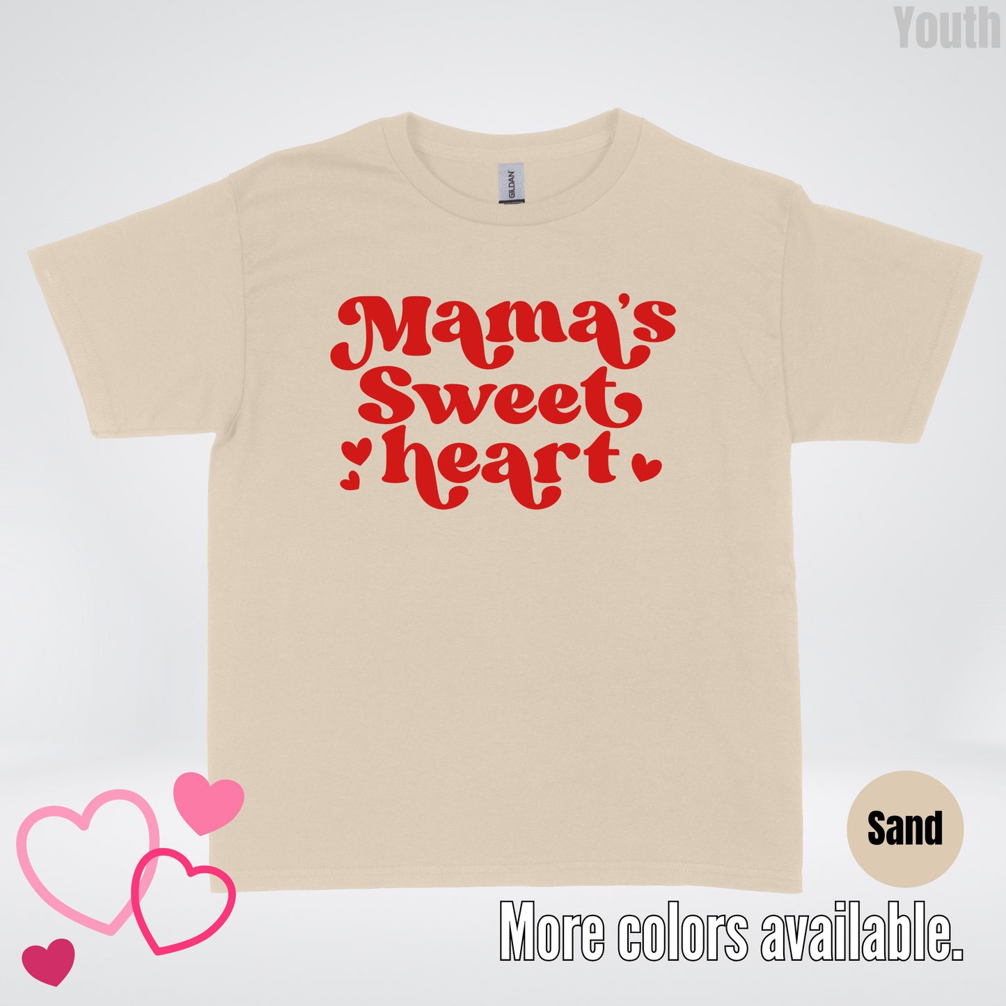 Mama's Sweet Heart Red Design Youth T-Shirt
