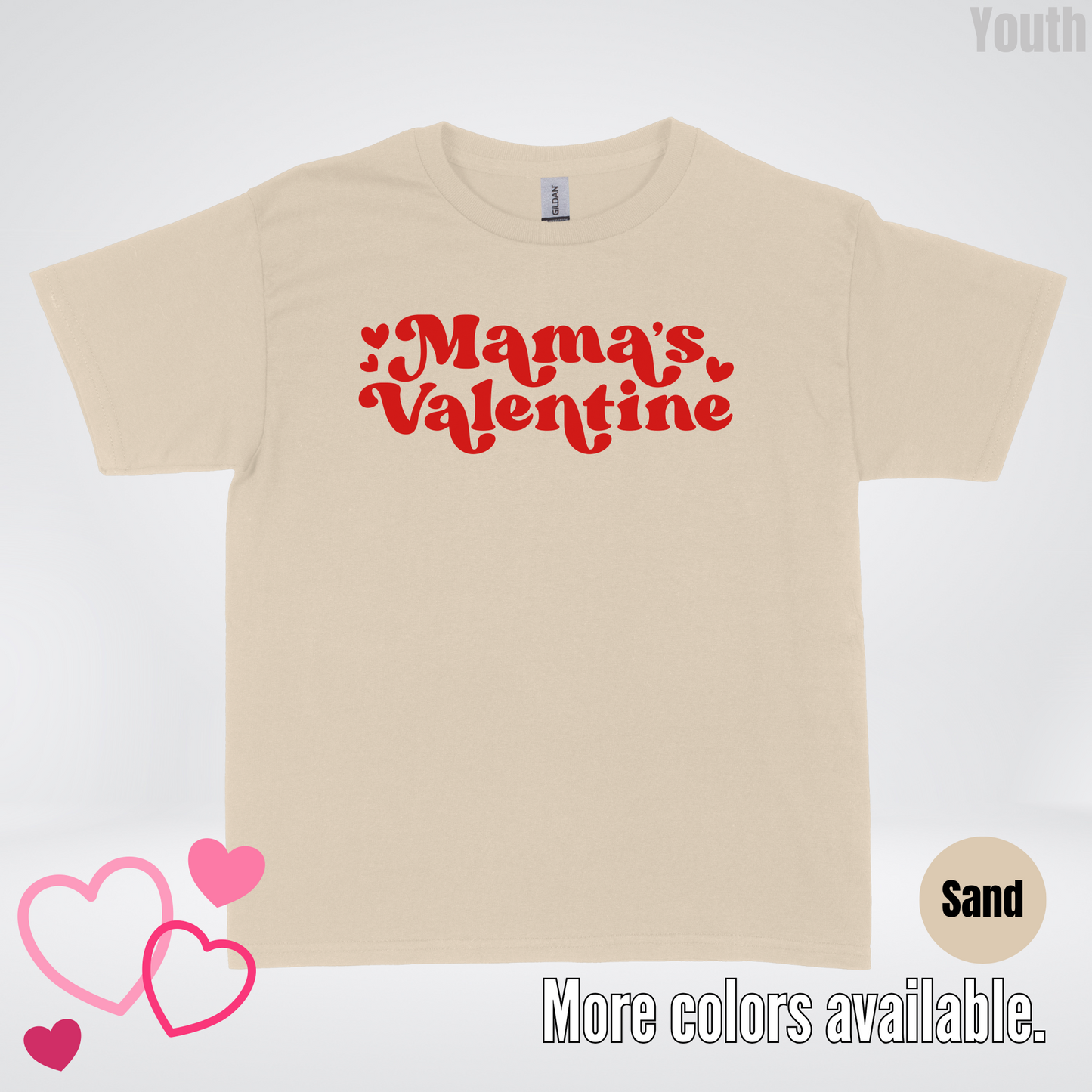 Mamas Valentine Retro Red Design Youth T-Shirt