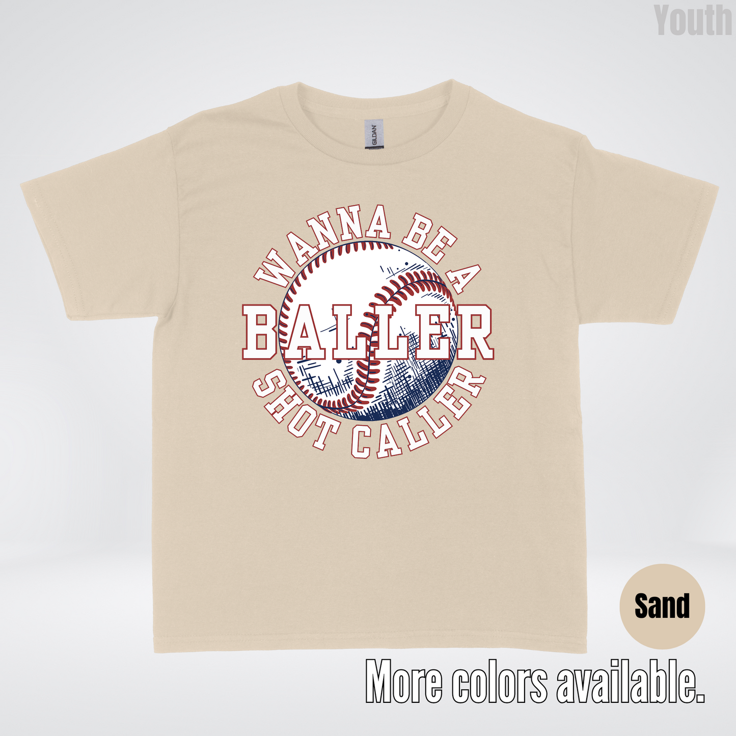 Wanna Be A Baller Shot Caller Youth T-Shirt