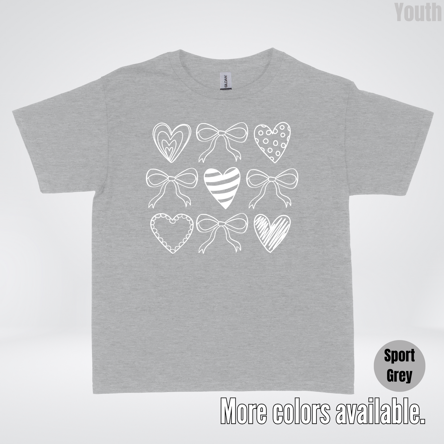 Doodle Coquette Hearts Youth T-Shirt