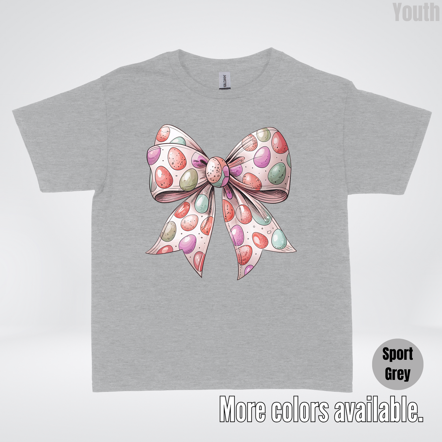 Easter Eggs Coquette Bow Youth T-Shirt