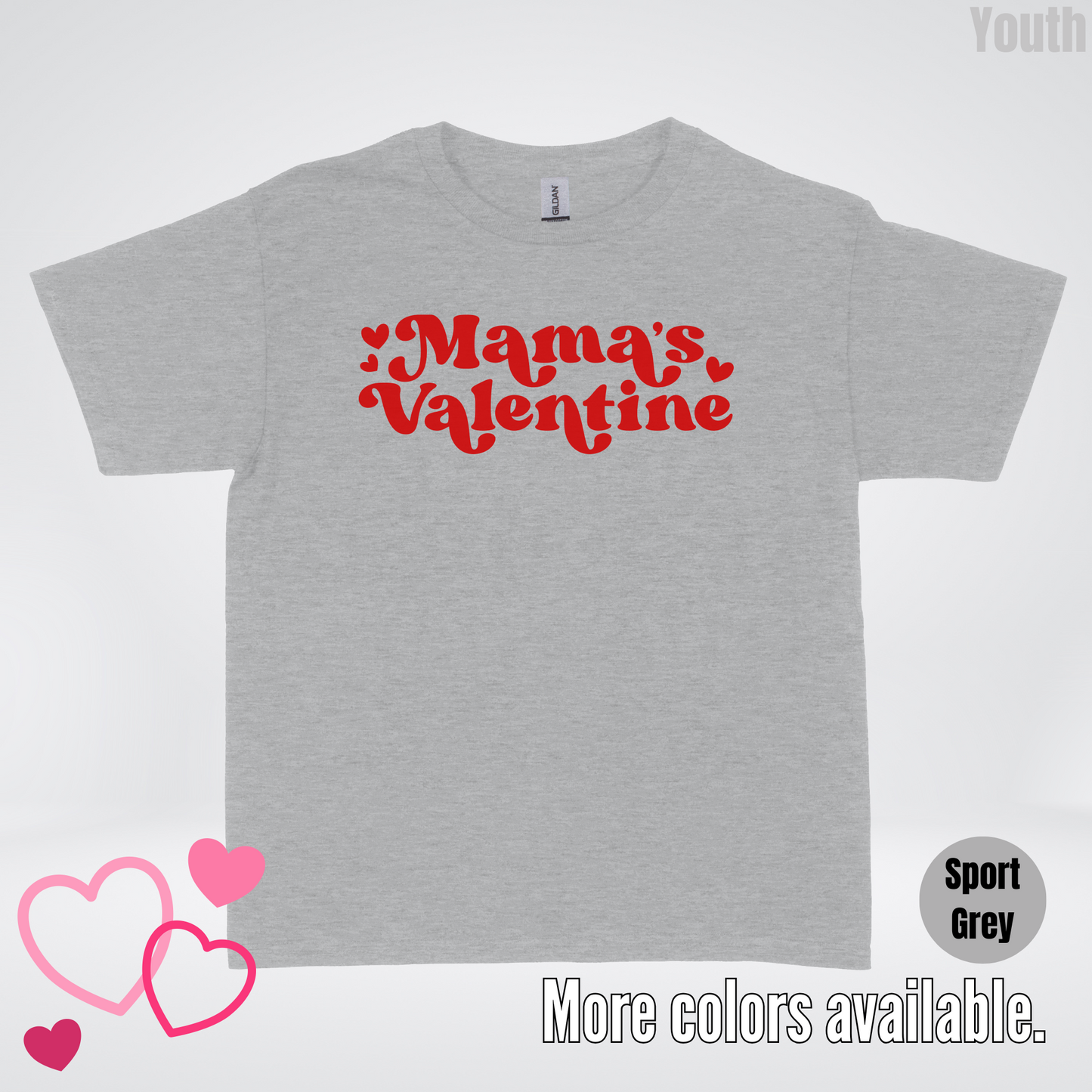 Mamas Valentine Retro Red Design Youth T-Shirt