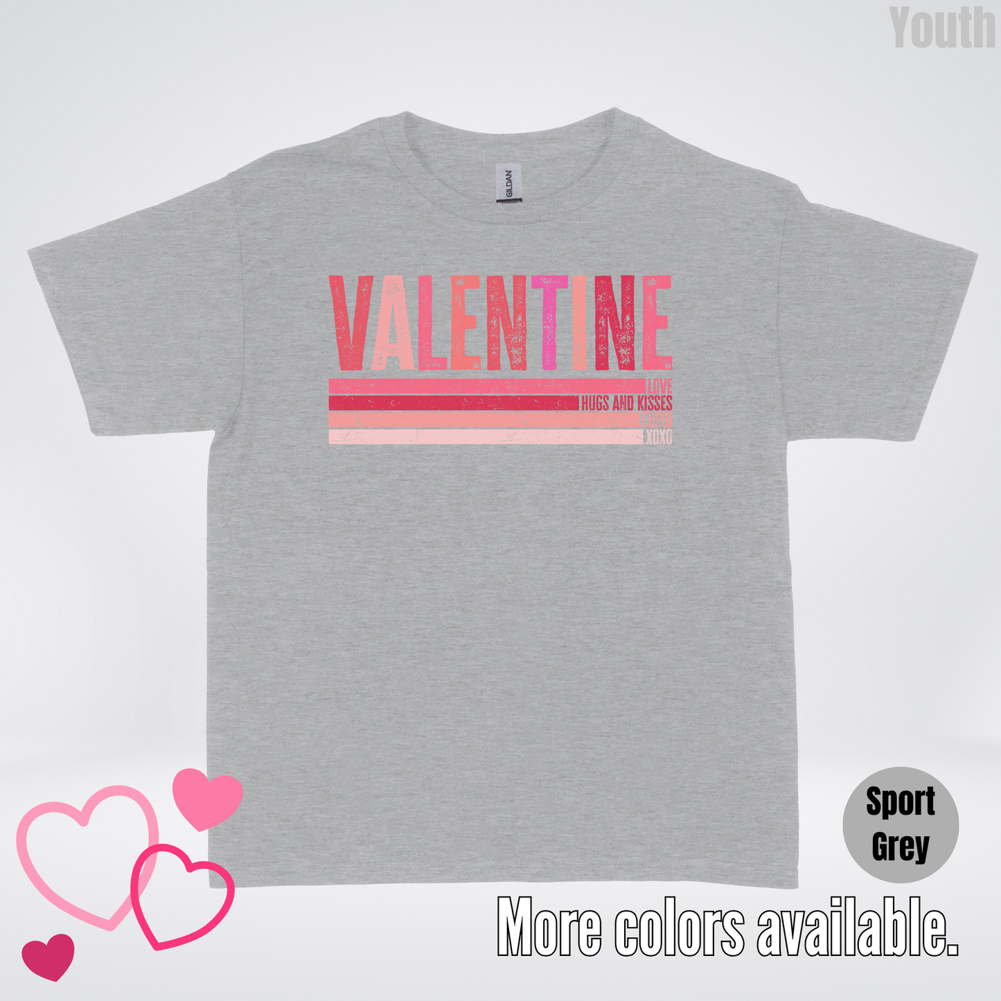 Valentine Hugs & Kisses Youth T-Shirt