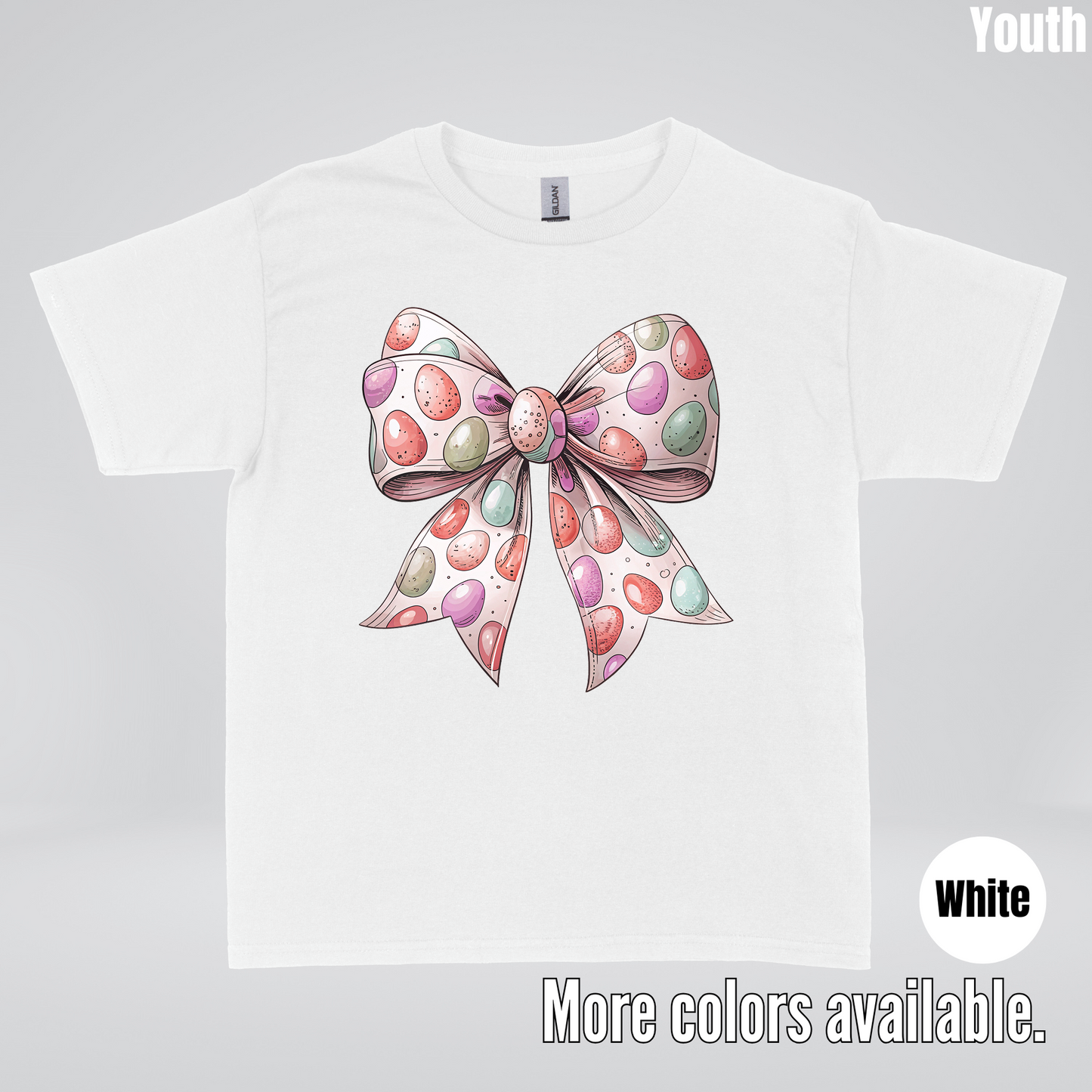Easter Eggs Coquette Bow Youth T-Shirt