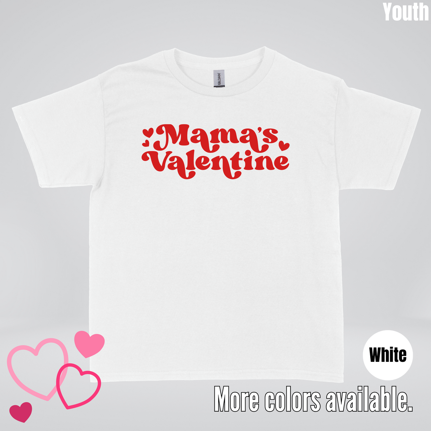 Mamas Valentine Retro Red Design Youth T-Shirt