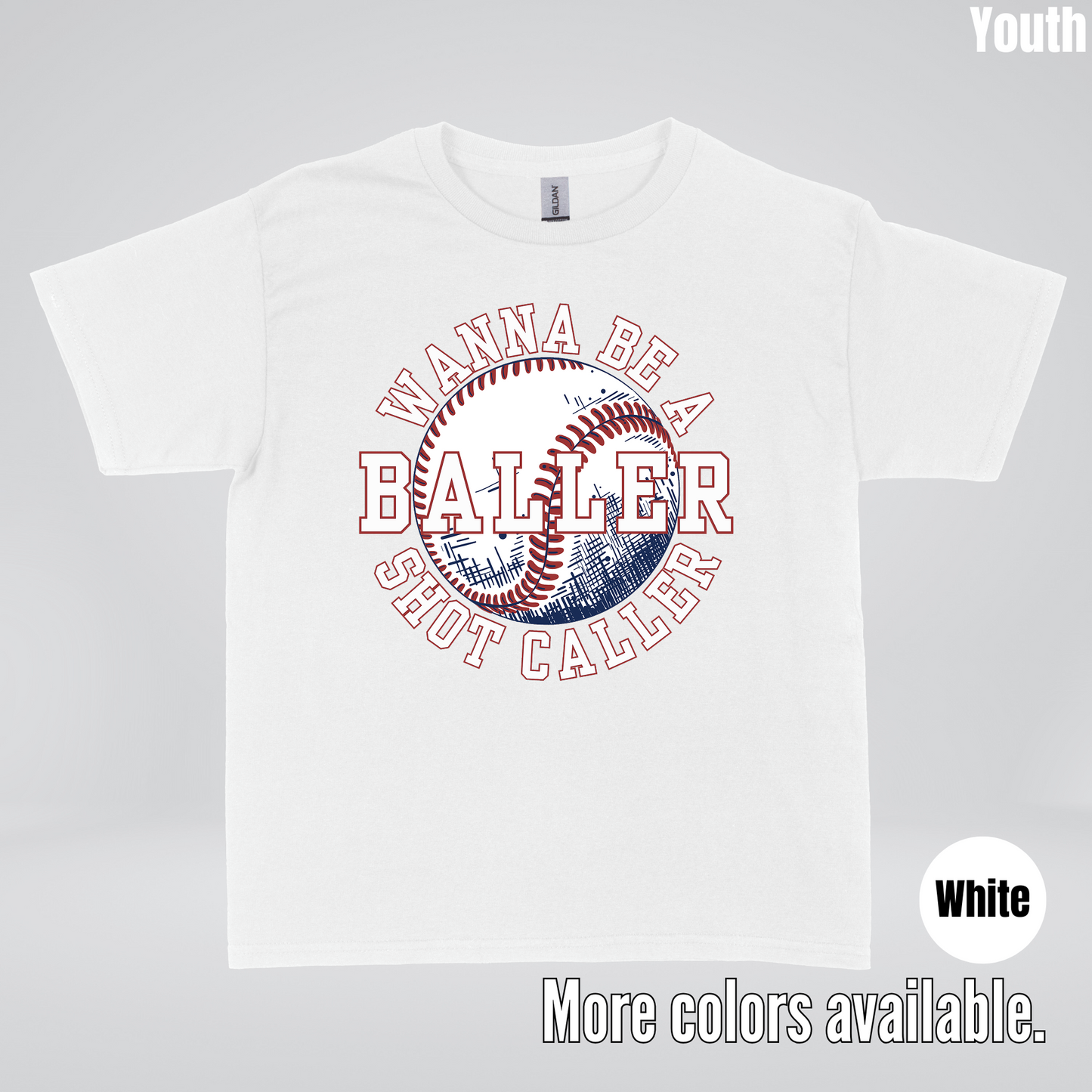 Wanna Be A Baller Shot Caller Youth T-Shirt