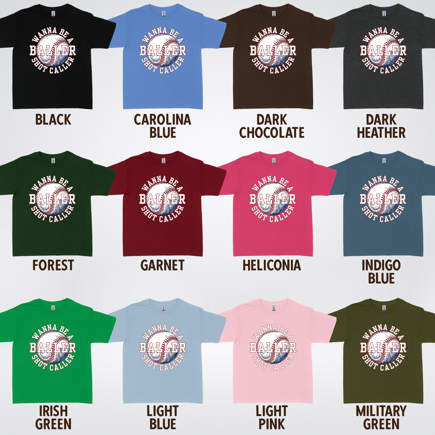 Wanna Be A Baller Shot Caller Youth T-Shirt