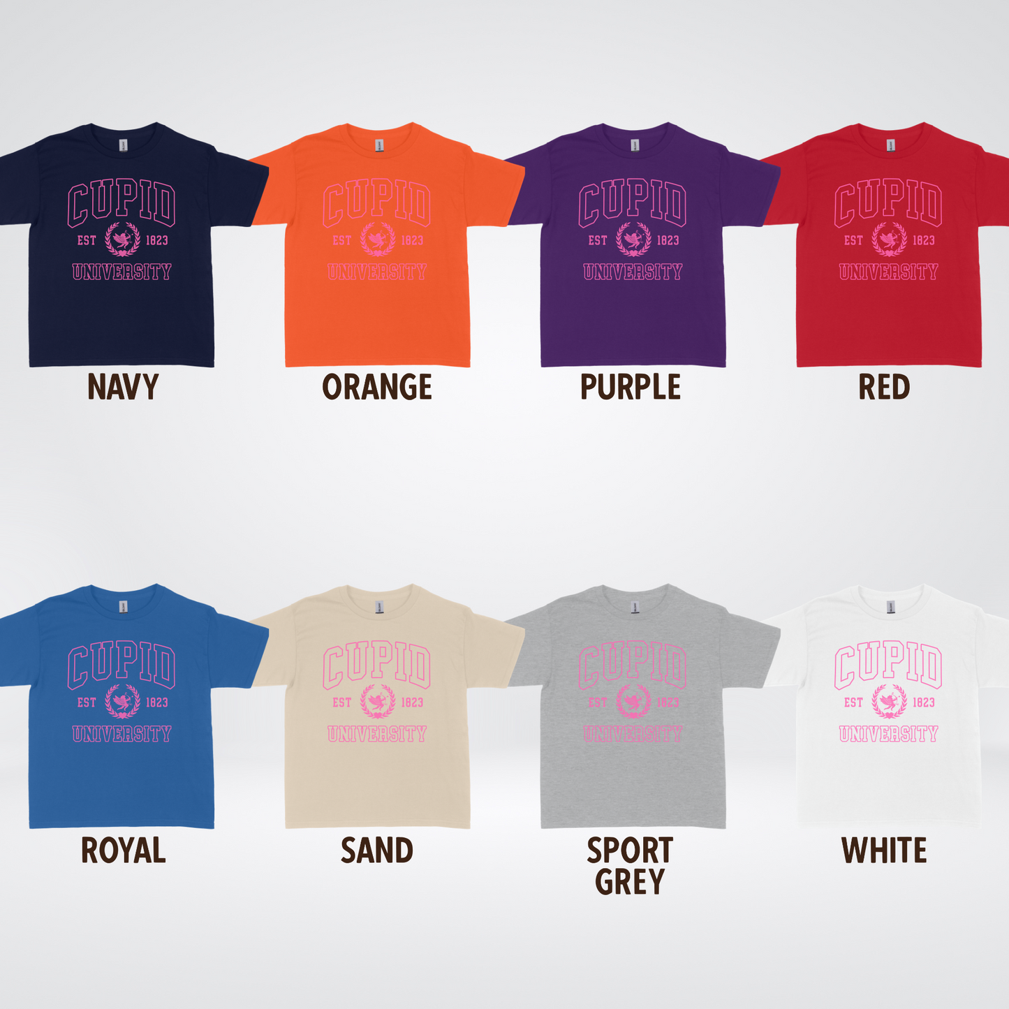 Cupid University Est 1823 Bright Pink Design Youth T-Shirt