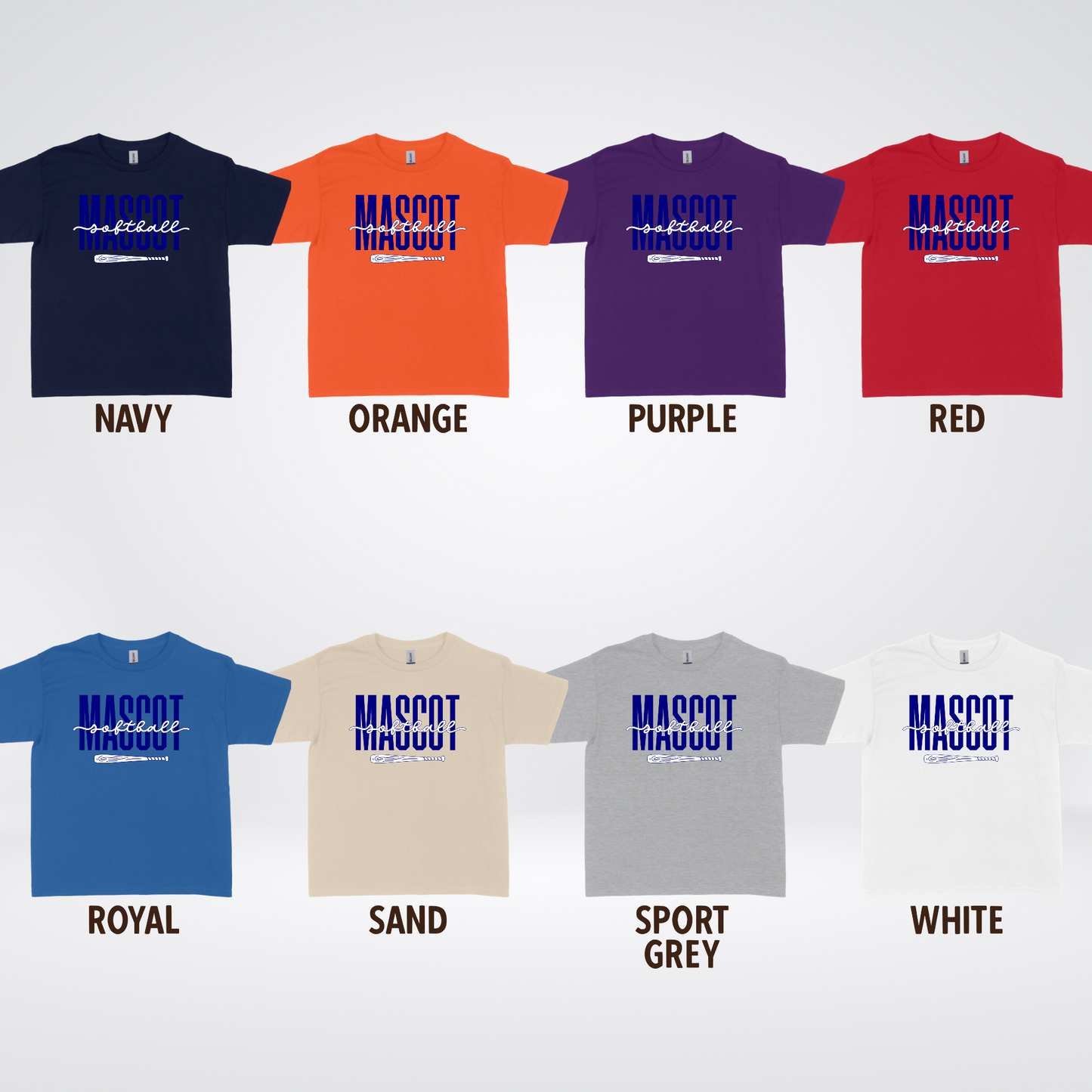 Custom Mascot – Navy - Softball Design 27 Youth T-Shirt