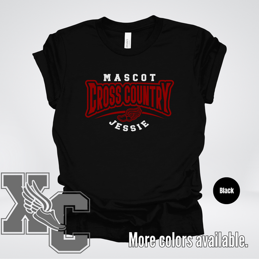 Custom Mascot & Name – Maroon – Cross Country Design 01 T-Shirt