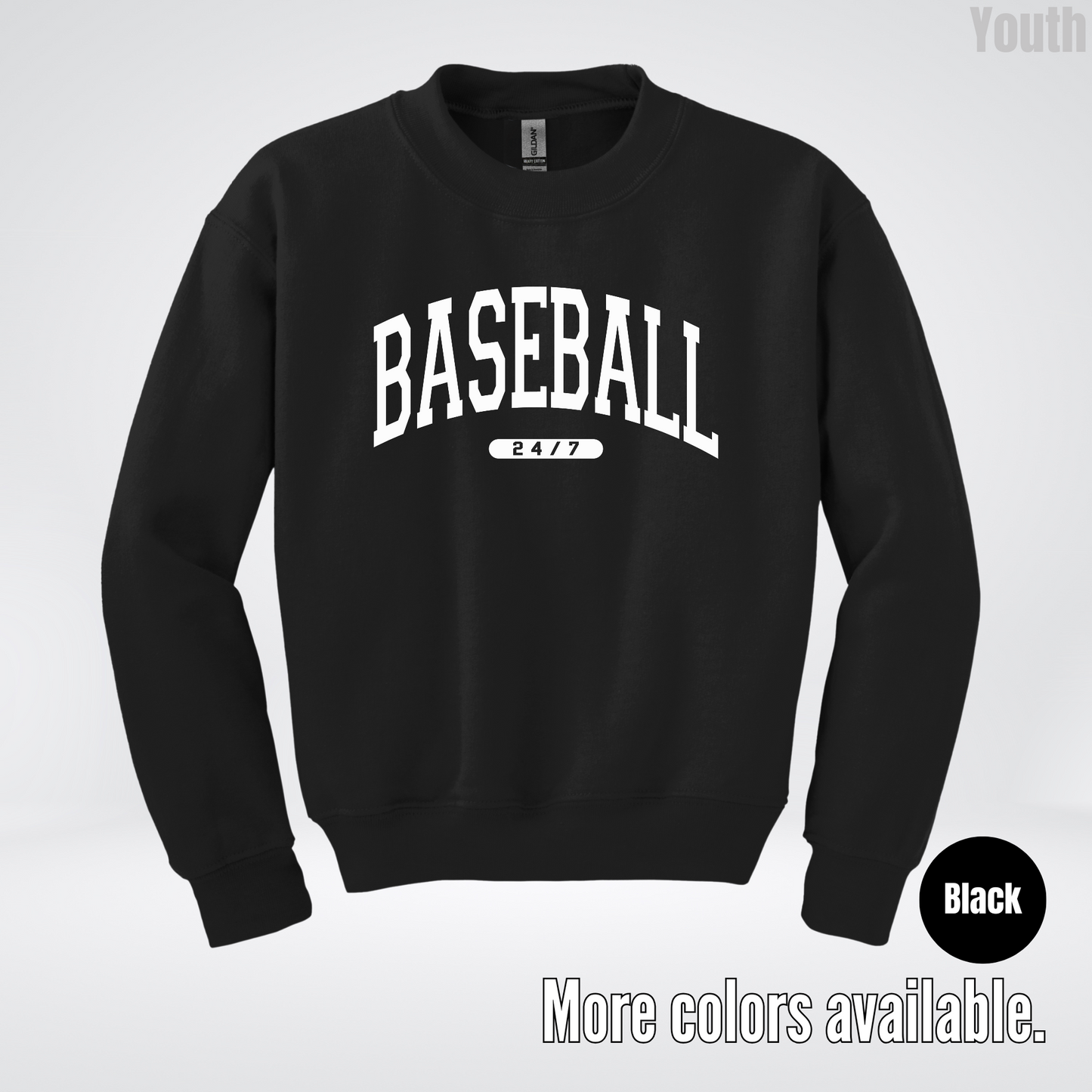 BASEBALL 24/7 Youth Crewneck Sweatshirt