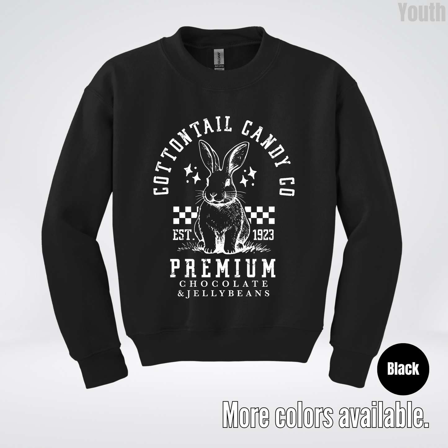Cottontail Candy Co Premium Easter Youth Crewneck Sweatshirt