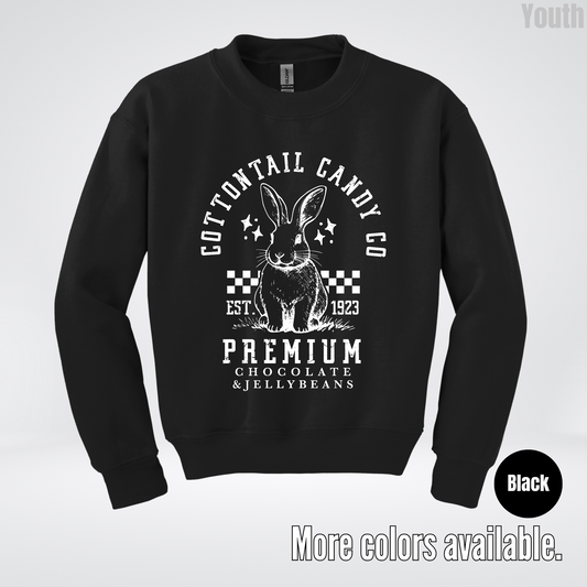 Cottontail Candy Co Premium  Easter Youth Crewneck Sweatshirt