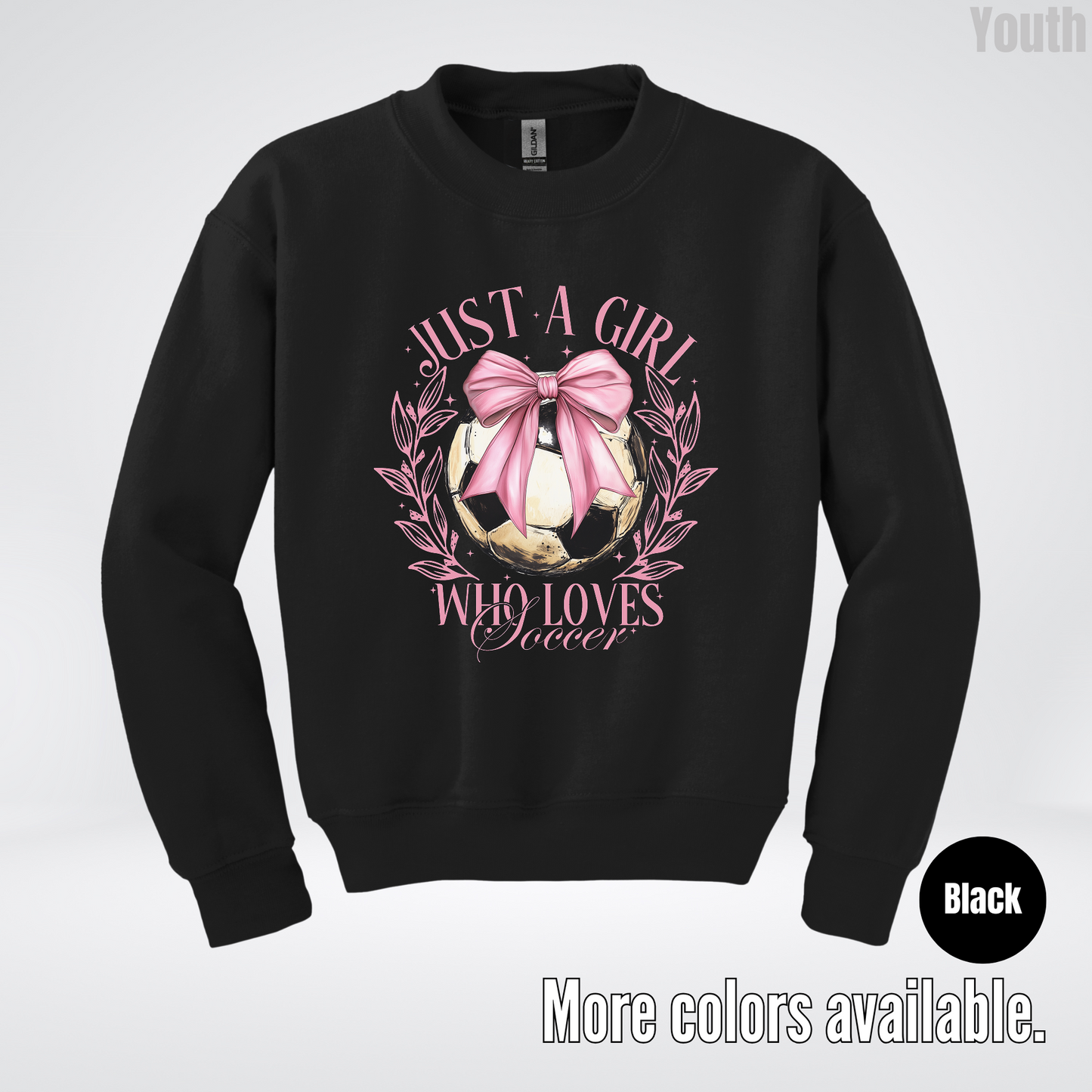 Just A Girl Who Loves Soccer Youth Crewneck Sweatshirt