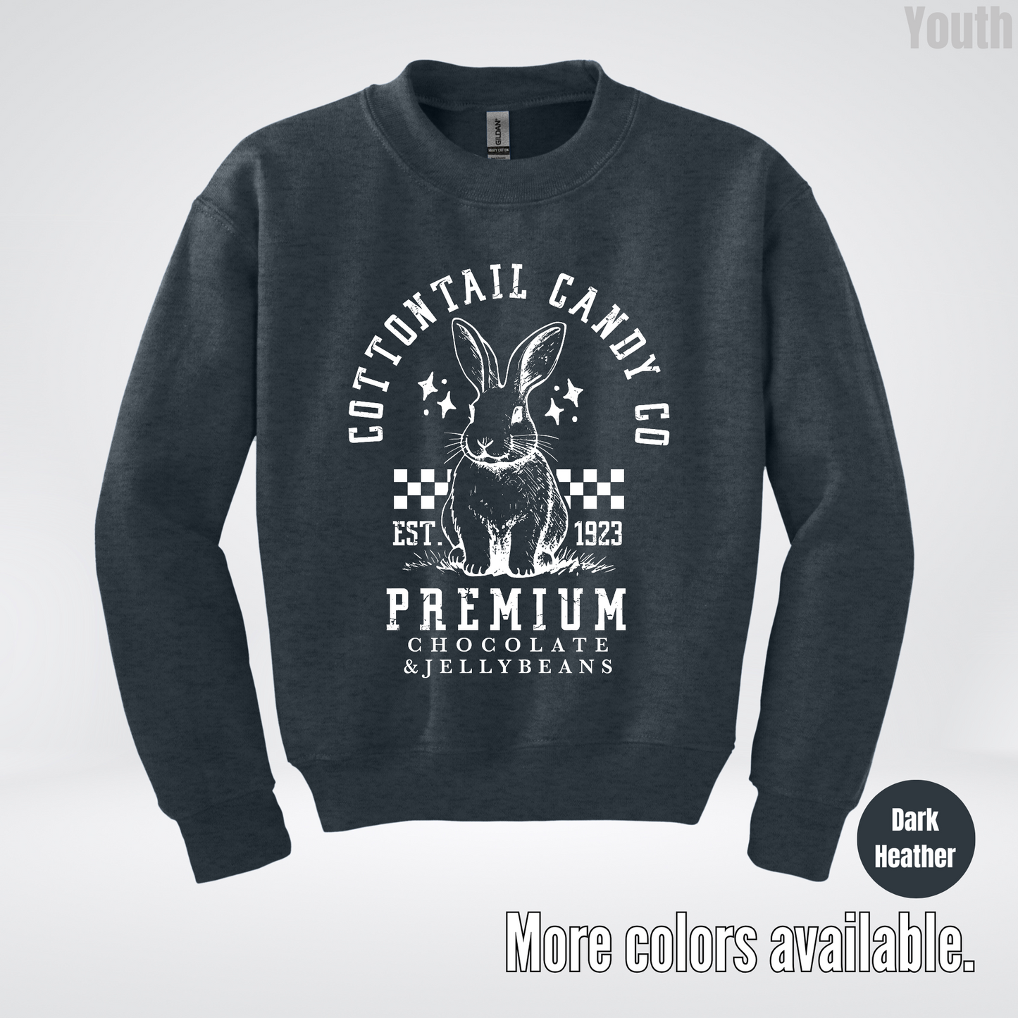Cottontail Candy Co Premium Easter Youth Crewneck Sweatshirt