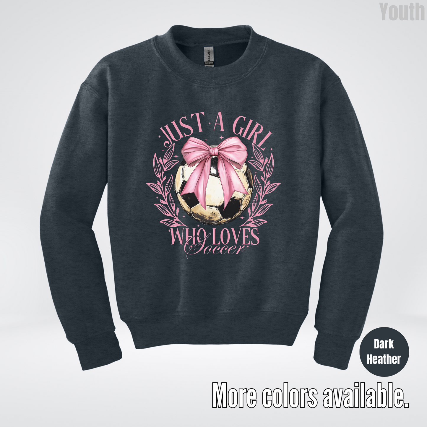 Just A Girl Who Loves Soccer Youth Crewneck Sweatshirt