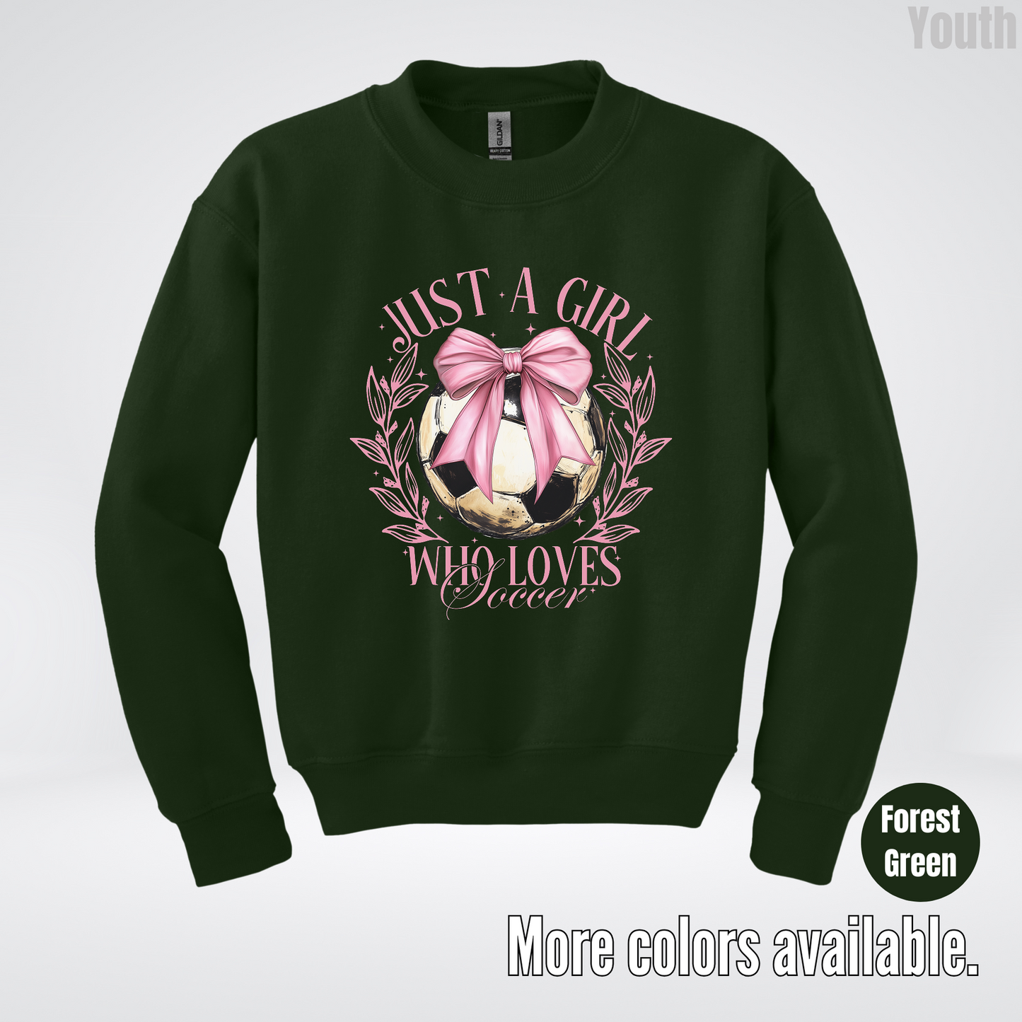 Just A Girl Who Loves Soccer Youth Crewneck Sweatshirt