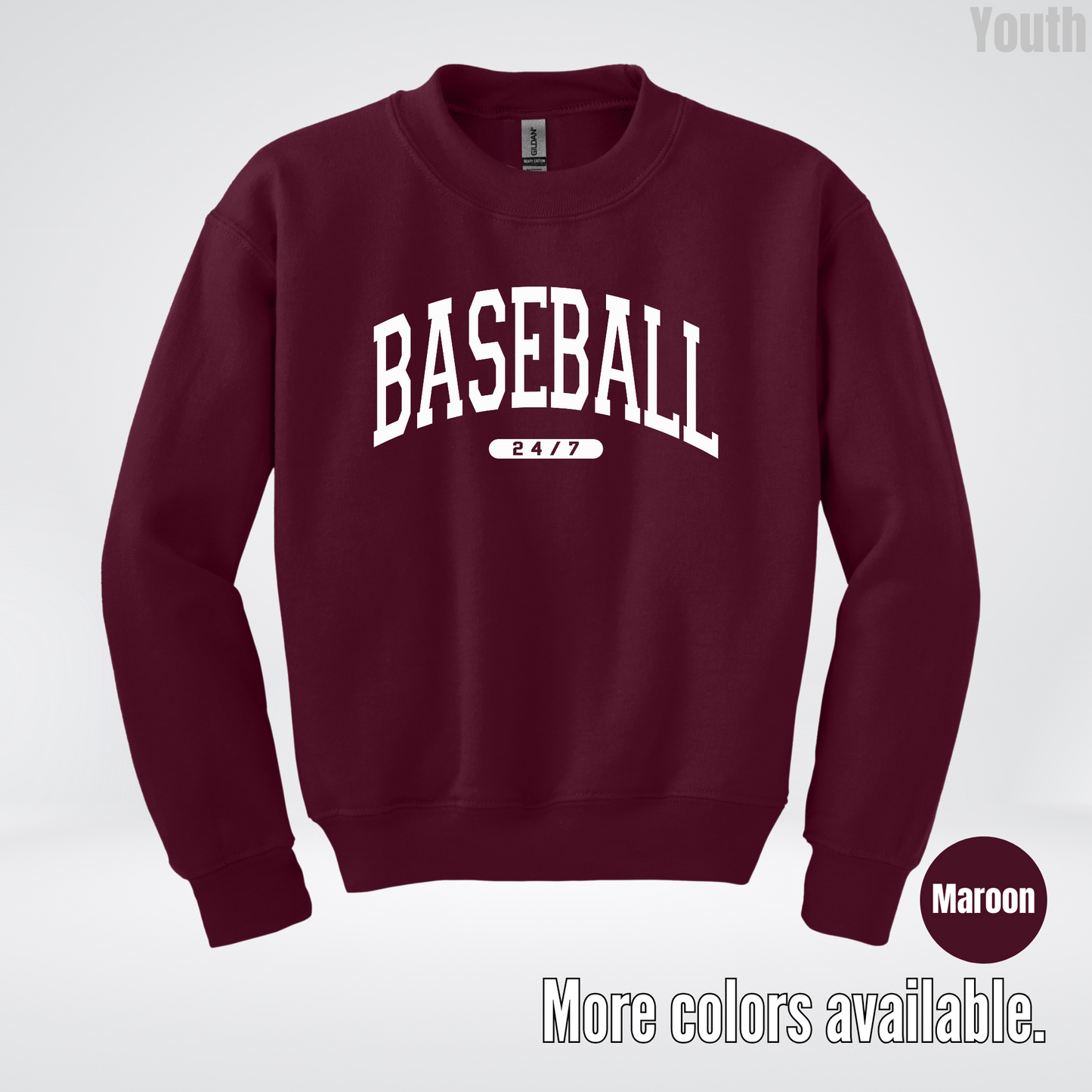 BASEBALL 24/7 Youth Crewneck Sweatshirt
