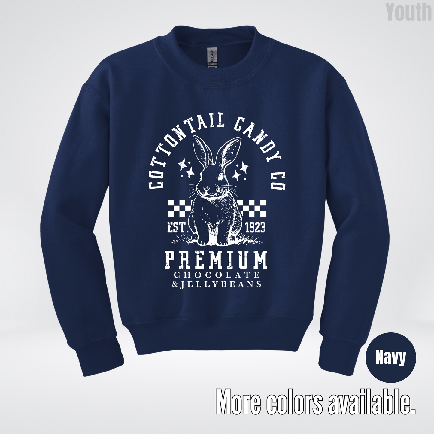 Cottontail Candy Co Premium Easter Youth Crewneck Sweatshirt