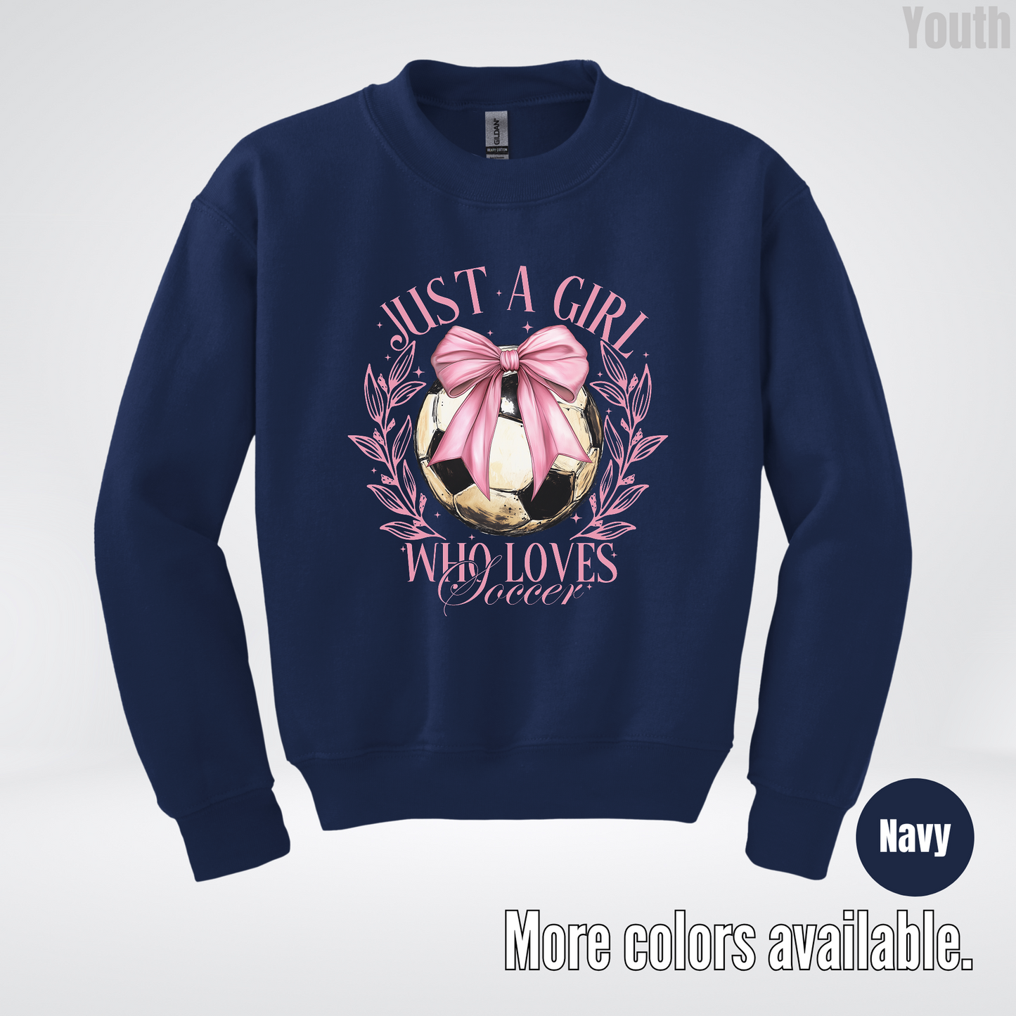 Just A Girl Who Loves Soccer Youth Crewneck Sweatshirt