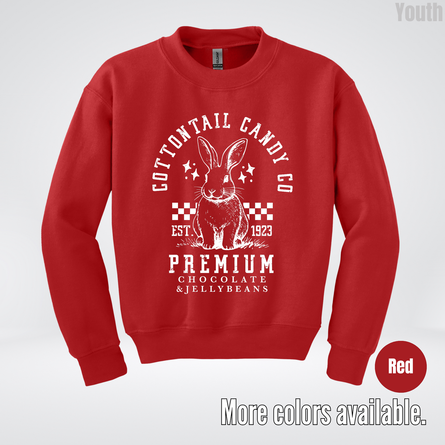 Cottontail Candy Co Premium Easter Youth Crewneck Sweatshirt