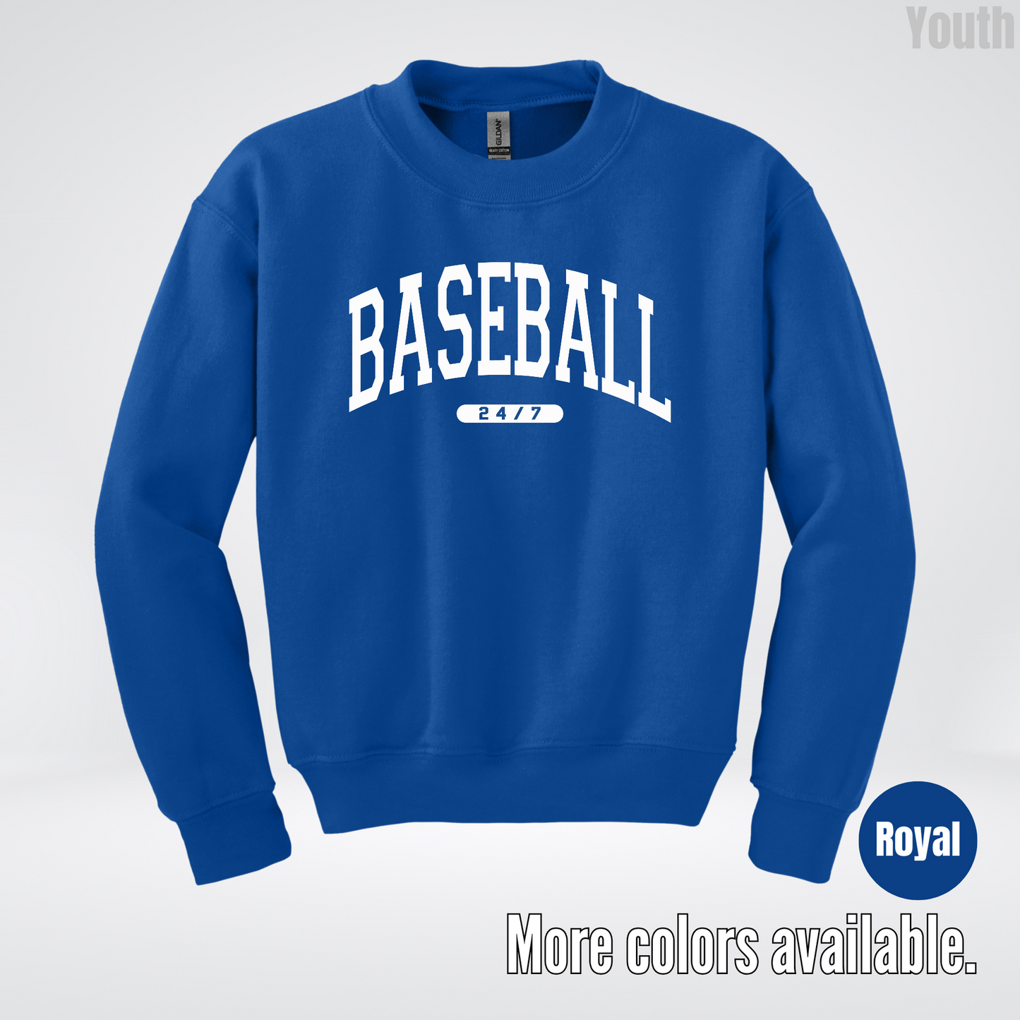 BASEBALL 24/7 Youth Crewneck Sweatshirt