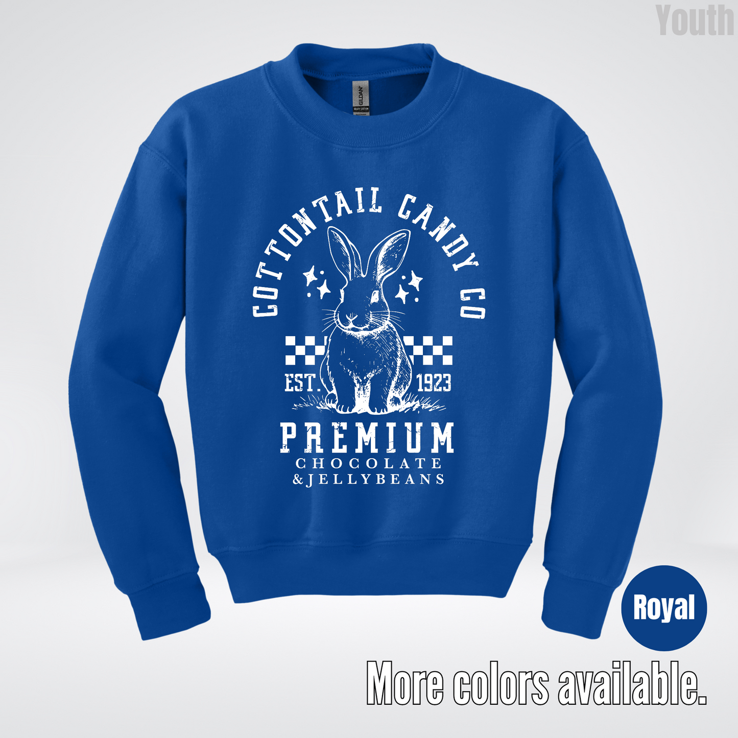 Cottontail Candy Co Premium Easter Youth Crewneck Sweatshirt