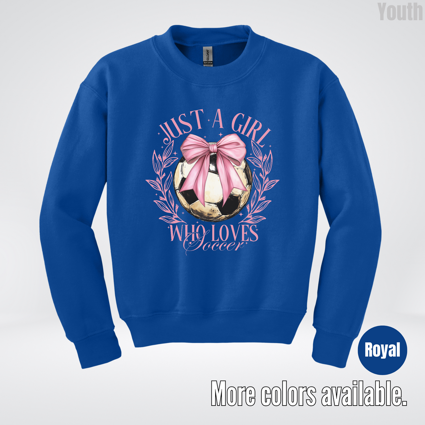 Just A Girl Who Loves Soccer Youth Crewneck Sweatshirt
