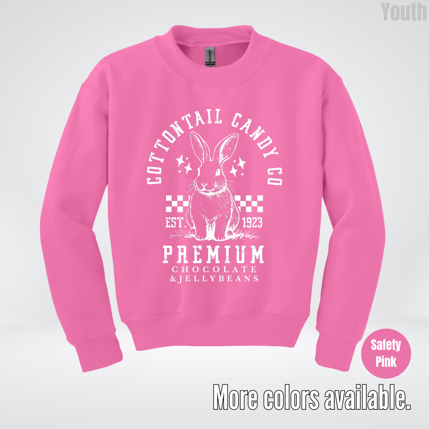 Cottontail Candy Co Premium Easter Youth Crewneck Sweatshirt