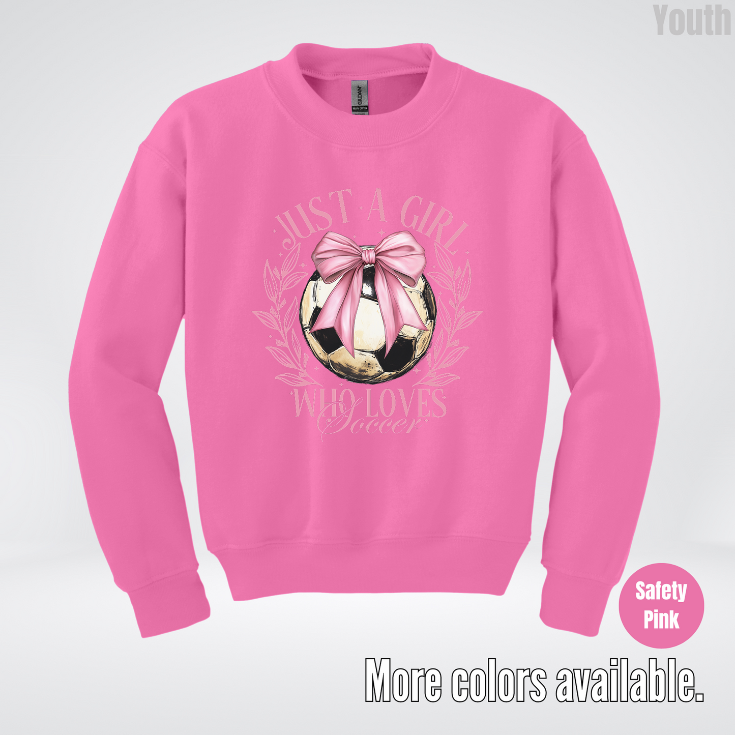 Just A Girl Who Loves Soccer Youth Crewneck Sweatshirt