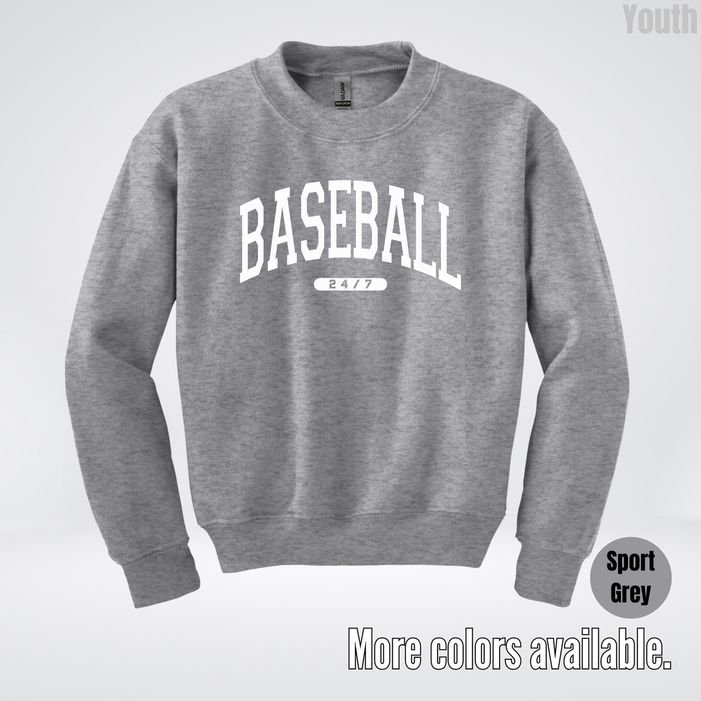 BASEBALL 24/7 Youth Crewneck Sweatshirt