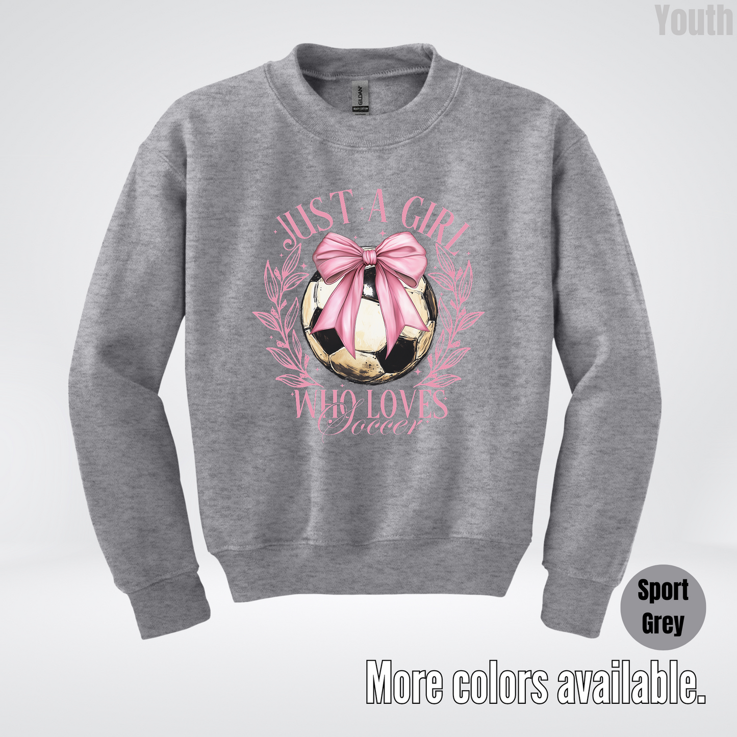 Just A Girl Who Loves Soccer Youth Crewneck Sweatshirt