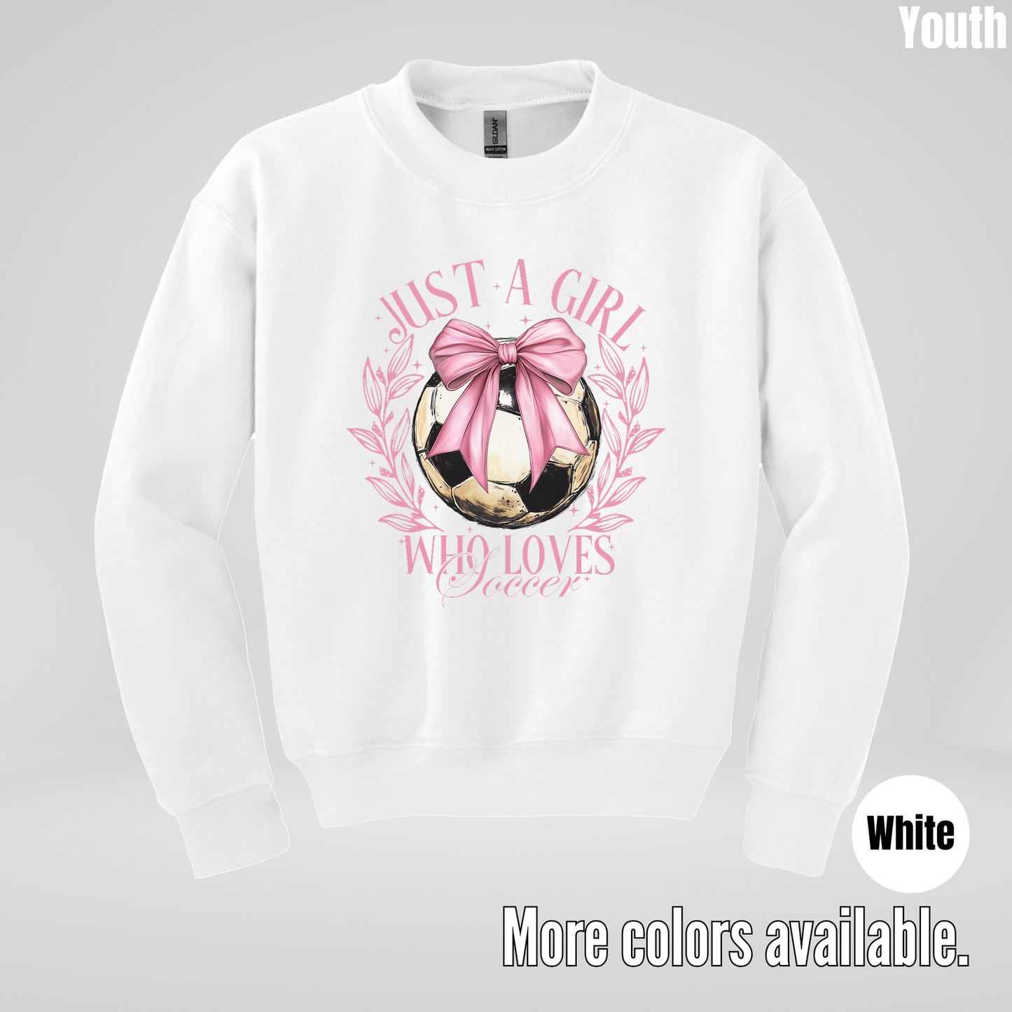 Just A Girl Who Loves Soccer Youth Crewneck Sweatshirt