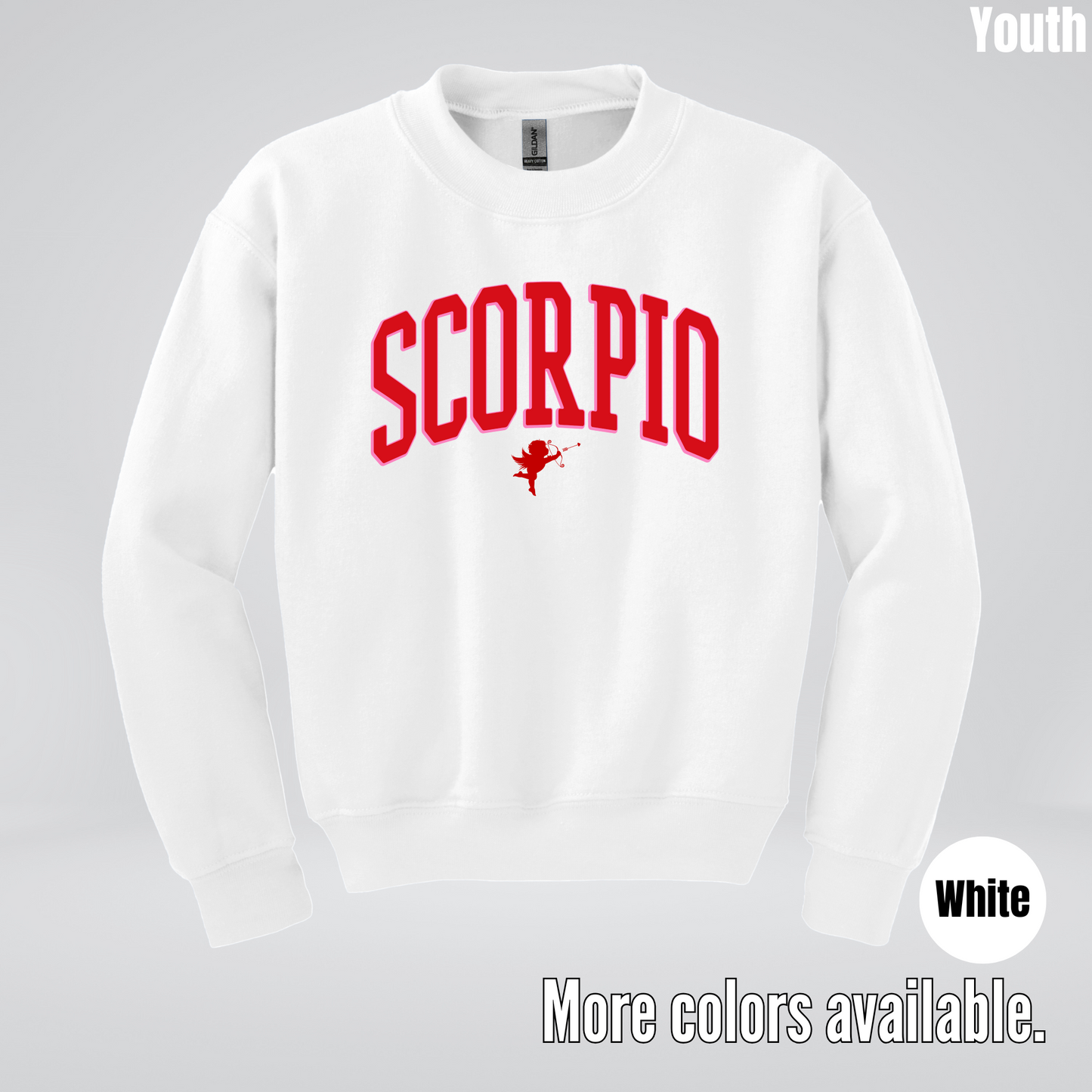 Scorpio Valentines Day Varsity Youth Crewneck Sweatshirt