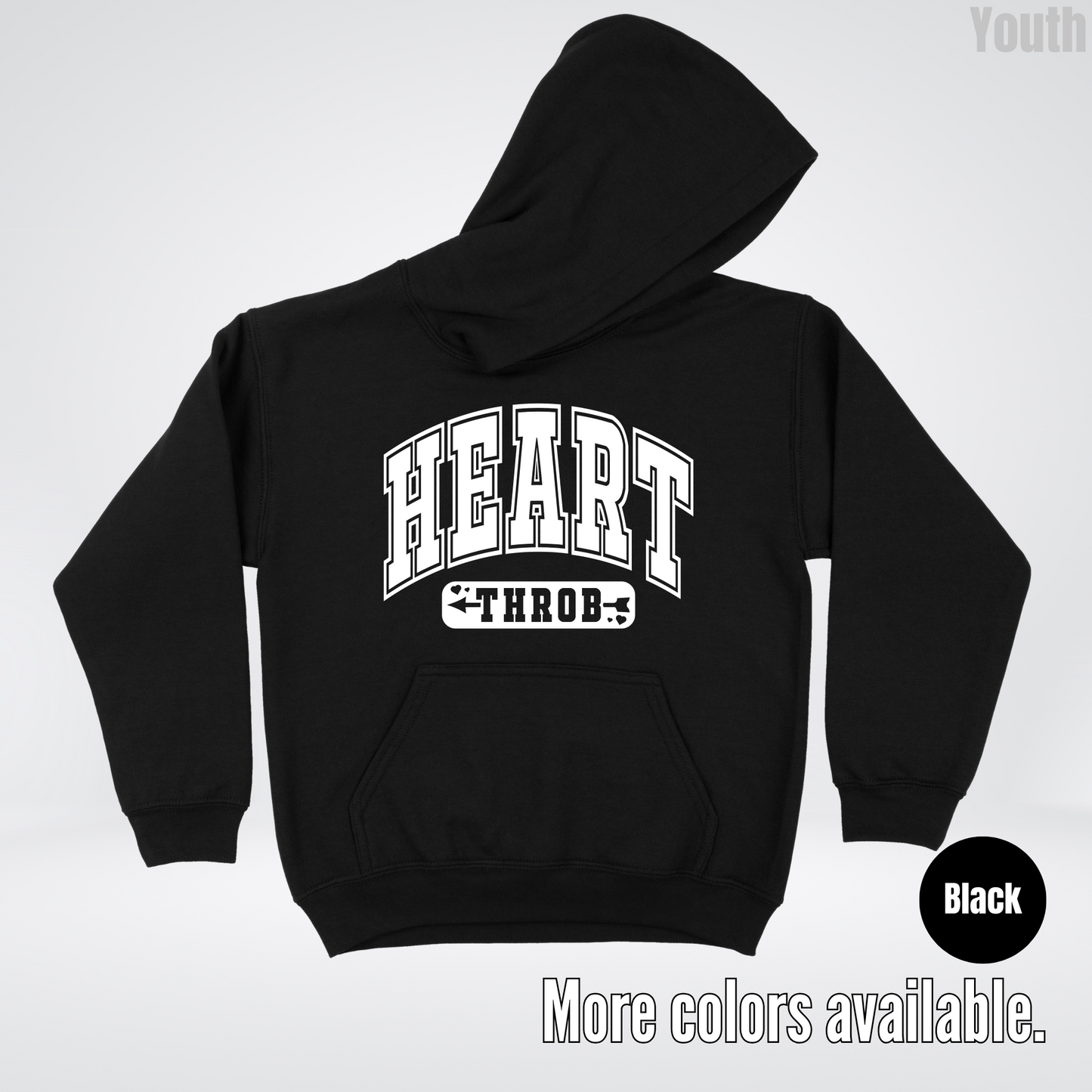 Heart Throb - White Design - Youth Hoodie